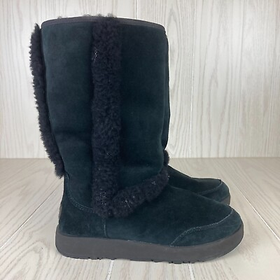 #ad Ugg Sundance Waterproof Womens Boots Black Outdoor Winter Tall 1017511 Size 8 $53.95