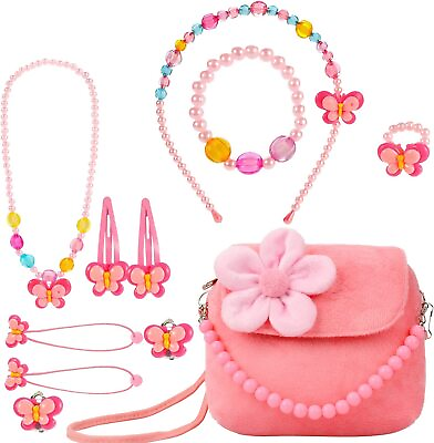 Little Girls Jewelry Sets Kids Costume Jewelry Set Play Ring for Toddler Handbag $12.99