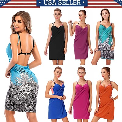 #ad Women Summer Bathing Suit Bikini Swimwear Sarong Wrap Pareo Cover Up Beach Dress $11.12