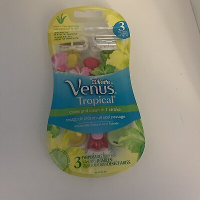 #ad #ad Gillette Venus Tropical Women#x27;s Disposable Razor Single Package of 3 Razors $8.99