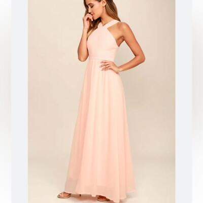 #ad Lulus l Air of Romance Peach Maxi Dress Small $40.00