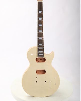 Unfinished Electric Guitar Flamed Maple Venner DIY one piece body amp; neck $209.00