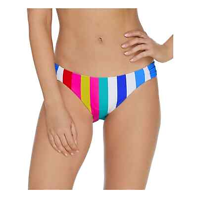 #ad RAISINS Juniors Multi Color Stripe Triple Strap Coast To Coast Bikini Bottom L $19.95