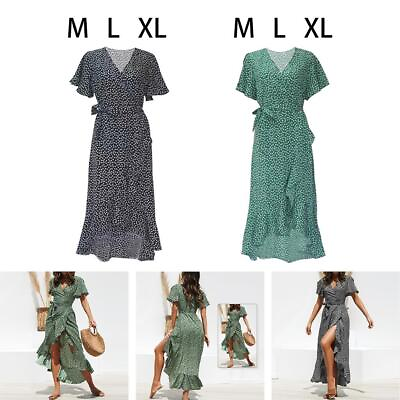 #ad Maxi Dress Summer DressesParty Dress Robe V Neck Women Dresses for Wedding $13.56