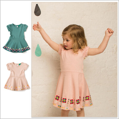 #ad Little Girls#x27; Summer Dress with Embroidery 100% Organic Cotton Sizes 6M 7Y $34.50