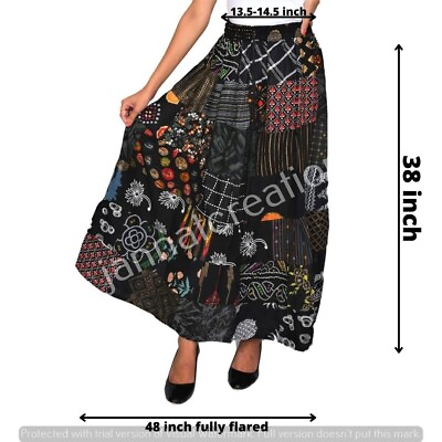 Skirts For Women Boho Hippie Elasticated Waist Maxi For Women’s Patchwork Skirts $35.99