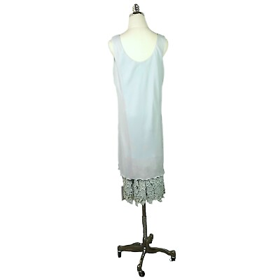 #ad Jeffrey amp; Dara Evening Dress Size 14 Pale Aqua Green Blue Lace Hem Midi Shift $20.92