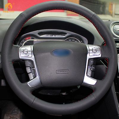 #ad DIY Top PU Leather Steering Wheel Cover Wrap for Ford Mondeo MK4 2007 2012 #FD07 $27.99