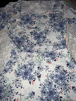 #ad LuLaRoe Ana Long Maxi Dress White Blue Paisley Ornate Floral Daisy Medium 8 10 $79.99