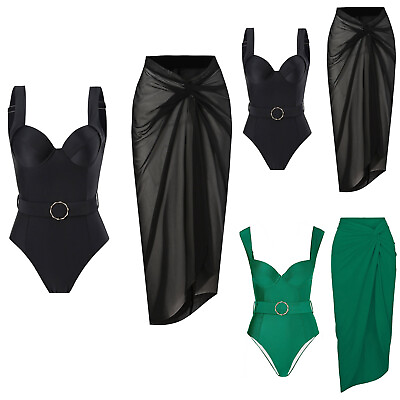 #ad Sexy Hot Transparent Bikini Women 1 Piece Swimwear1 Piece Cover UP Two Piece $34.21
