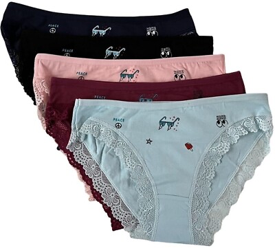 #ad 5 Women Bikini Panties Brief Floral Hipster Cotton Underwear #6865 $10.99