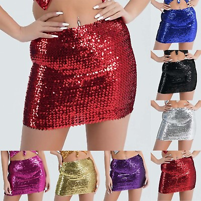 #ad Sparkly Skirt for Women Sequin Skirt Glitter Skirts for Women Shiny Mini Skirt $18.49