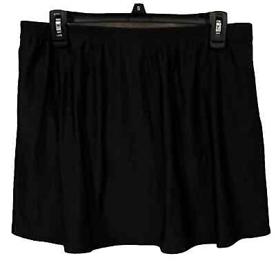 #ad Swimsuits For All Black Swim Mini Skirt Sz 14 Brief Side Slits Elastic Waist $12.79
