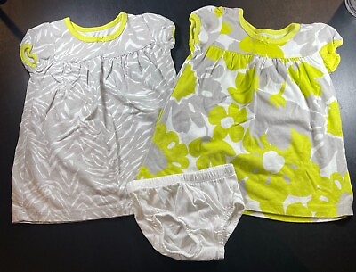 #ad CARTER#x27;S SUPER CUTE SUMMER DRESSES W DIAPER COVER BABY GIRL 9 MONTHS 3 PC SET $12.00