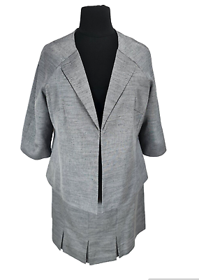 #ad COVINGTON Womens Skirt Suit One Hook Up Top Plus Size 20W Gray Plated Skirt 324P $48.79