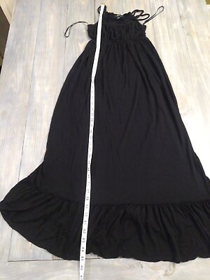 #ad FOREVER 21 Women#x27;s DRESS size Small little black Long Maxi Dress sleeveless $16.95