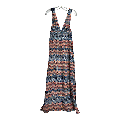 #ad Forever 21 Maxi Dress Size S Multicolor Sleeveless Ribbed Waist Travel Beach $12.74