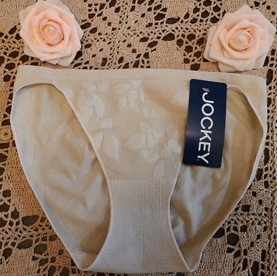 #ad 6 M JOCKEY Rare Find Eco Comfort Beige Ivory String Bikini Panty 2620 NWT $11.99