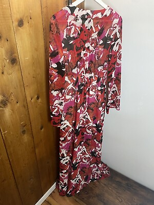 Leith Womens Floral Maxi Dress Long Sleeve Women Size Sz S Abstract $35.00