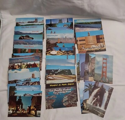 Vintage Lot Of 50 Chrome California Postcards Long Beach Landscape Views $27.97