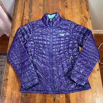 #ad The North Face Jacket Womens Medium Purple Thermoball Puffer Quilted Zip Up $39.99