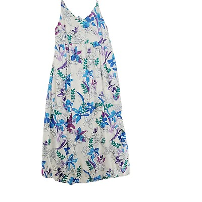 #ad Isabel Maternity White Floral Maxi Dress Sleeveless Tie Back ize XXL $20.00