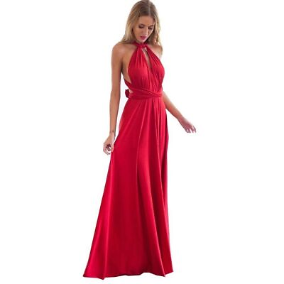 #ad Sexy Women Convertible Club Red Dress Bandage Long Dress Party Bridesmaids $40.01