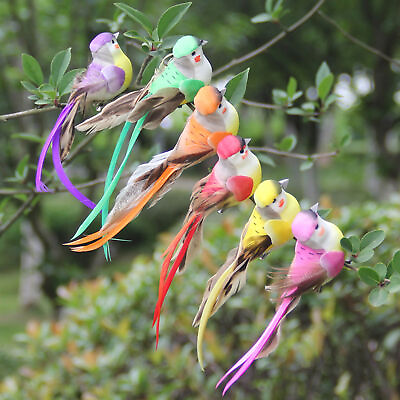 #ad Fake Bird Handmade Diy Long Feather Bird Hanging Ornament Lightweight $7.34