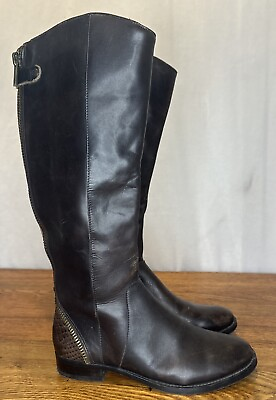 #ad #ad Arturo Chiang Falicity Brown Leather Knee High Riding Womens Boots Size 8 $57.32