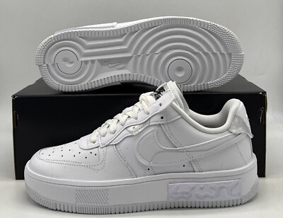 Nike Air Force 1 Fontanka Shoes Triple White quot;Iridescentquot; DQ5021 100 Womens Size $100.28