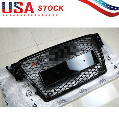 HONEYCOMB SPORT MESH RS4 STYLE HEX GRILLE GRILL BLACK FOR 09 12 AUDI A4 S4 B8 8T $151.05