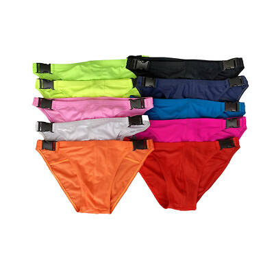 #ad Sexy Mens Side Buckle Swimsuit Bikini Low rise Swimwear Swimming Brief Slips $13.89