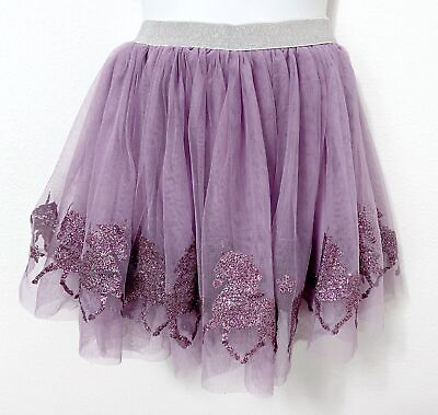#ad Child’s Elastic Waist Purple Unicorn Sparkle Lined Tutu Skirt Dress Up Sz 5 6 $8.99