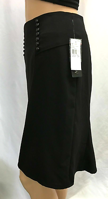 #ad Women#x27;s AGB Petite Black Straight Front Trumpet Back Short Skirt Size 2P $21.99