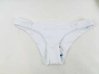 #ad Isabella Rose Size Large White Double Take Button Bikini Bottom Bondi Fit $10.99
