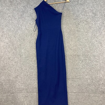 Solace London Dress Womens UK 12 Blue One Shoulder Luna Maxi Formal J11810 AU $229.95