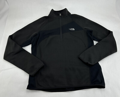 #ad The North Face Pullover Womens Large Black Fleece Long Sleeve Half Zip $10.25