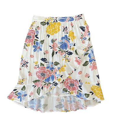 Carter#x27;s Kid Girls floral skirt size 4 5 split with ruffle hem elastic waist $9.99