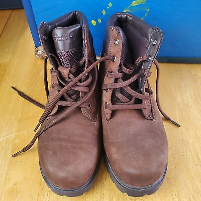 #ad Timberland Womens Boots Size 7 M Brown Lace Up Ankle Genuine Leather Upper 23683 $30.13