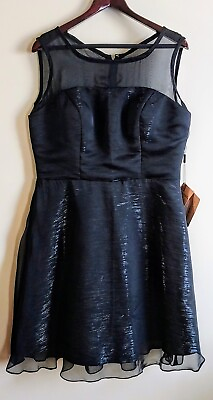 #ad #ad Women Formal Wedding Party Cocktail Dress Size 16 Black Shimmery Ruffles BNWT $58.62