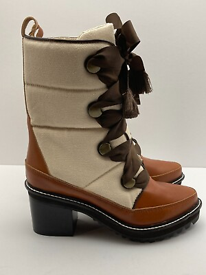 Kelsi Dagger Womens Calf Boots Anthropologie Brooklyn Puffin Lug Sole Size 6.5 $57.95