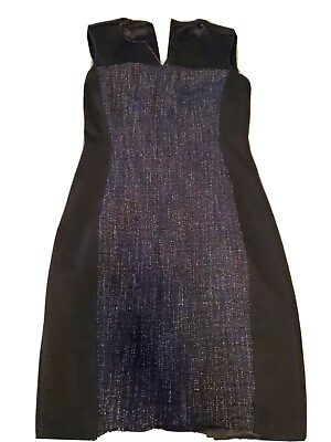 #ad Sleeveless blue black dress size 4 party cocktail work $45.00