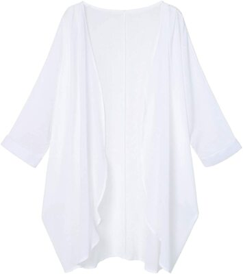 #ad #ad Tribear Women#x27;s Sheer Chiffon Kimono Cardigan Solid Casual Capes Beach Cover up $44.65