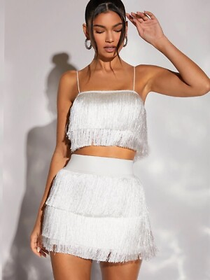 #ad party dresses for women Crop Fringe $45.00