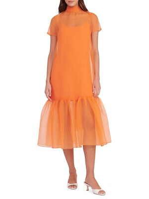 #ad STAUD Calluna Chiffon Flounce Midi Dress Size XS $275.00