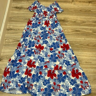 #ad #ad Japna blue floral maxi dress size large new $24.00