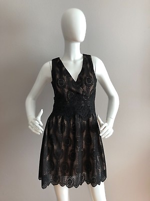 #ad #ad NWT Honey Punch Lace Mini Black Dress Size S $34.99