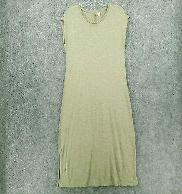 Old Navy Dress M Medium Green Maxi Long Length Stretch Slit Sleeveless Rayon $8.39