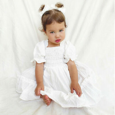 Casual Smock Dresses For Kid Girl Summer Princess Comfortable Dress Wedding Gown $37.99