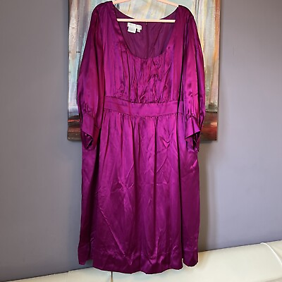 #ad Maggy London Sz 24W Women Pink Purple Cocktail Dress 100% Silk $49.34